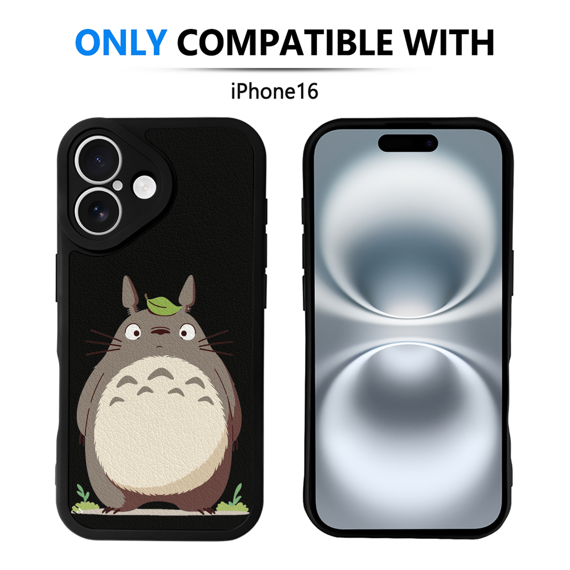 （画像用） となりのトトロ 草壁メイ 草壁サツキ My Neighbor Totoro Satsuki Kusakabe Mei Kusakabe 【iPhone 16シリーズ対応】シリコンスマホケース（レザー調） 材質：シリコン
